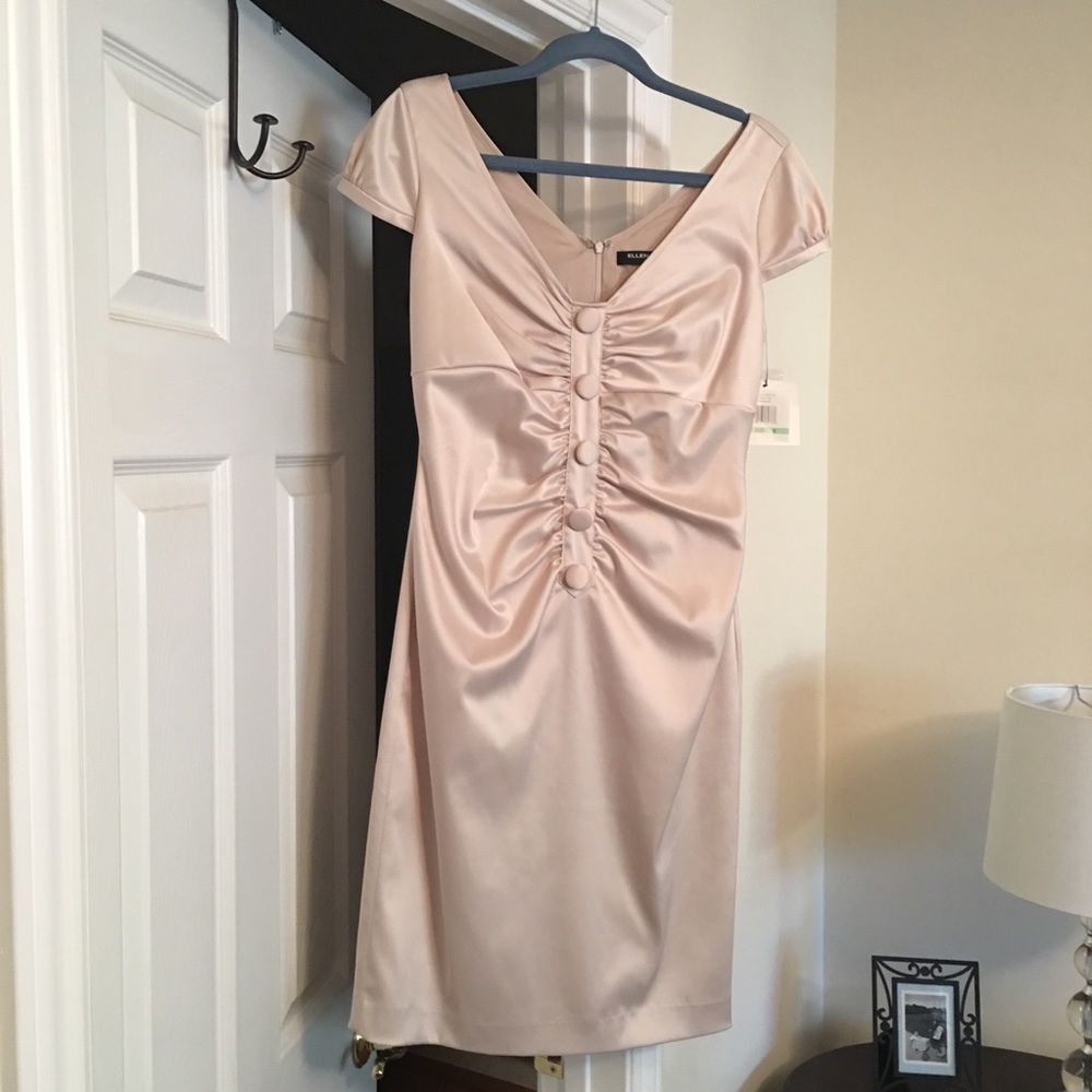 NWT Ellen Tracy Fitted Cap Sleeve Cocktail Dress